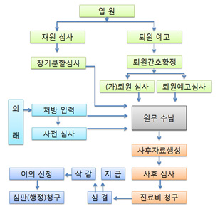 진료비심사 및 청구 흐름도